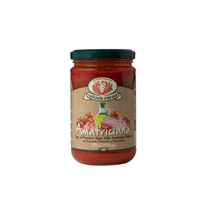 Pastasås Amatriciana, rustichella, tomatsås, tomatsås med griskind