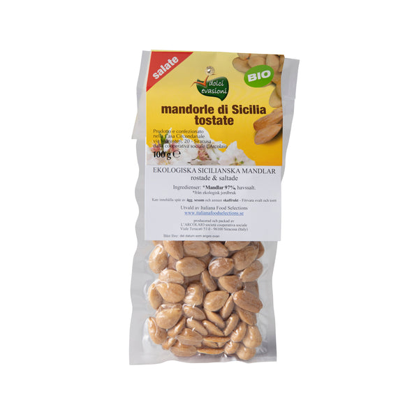 Rostade & saltade mandlar, EKO Sicilien 100g, ekologiska mandlar